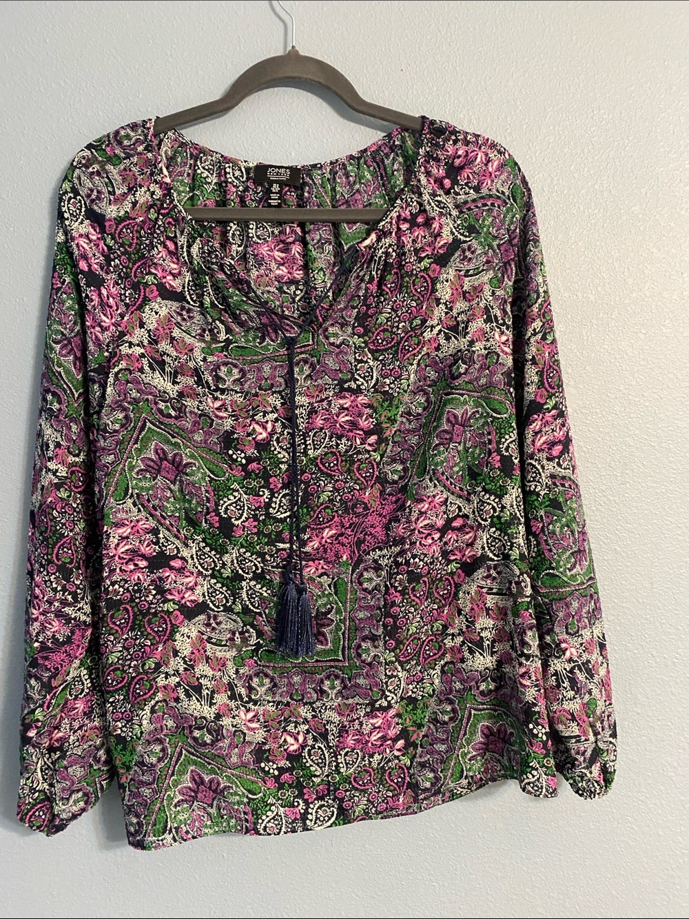 Jones New York Pink and Green Paisley Floral Tunic